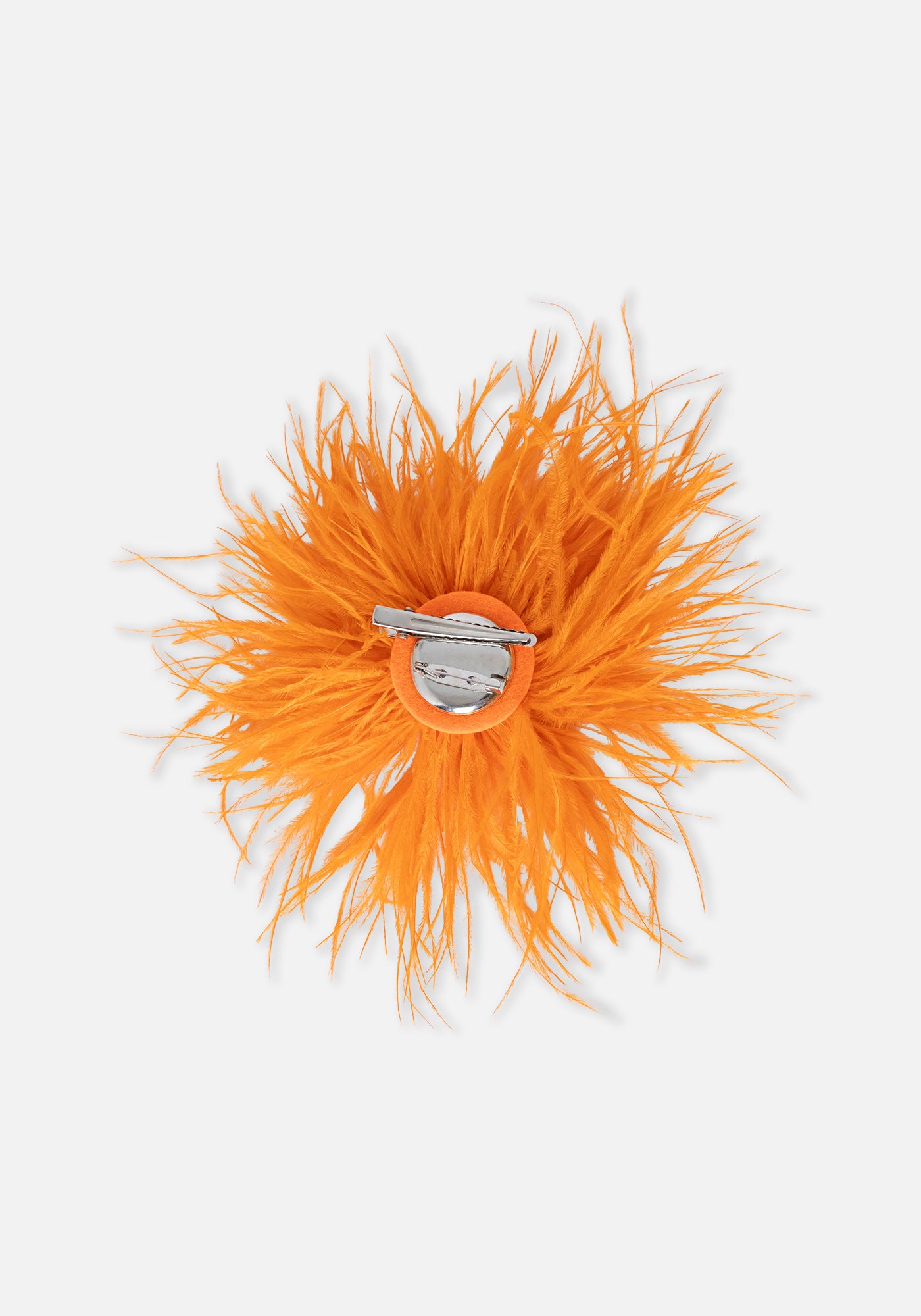 Orange Pom-Pom Brooch