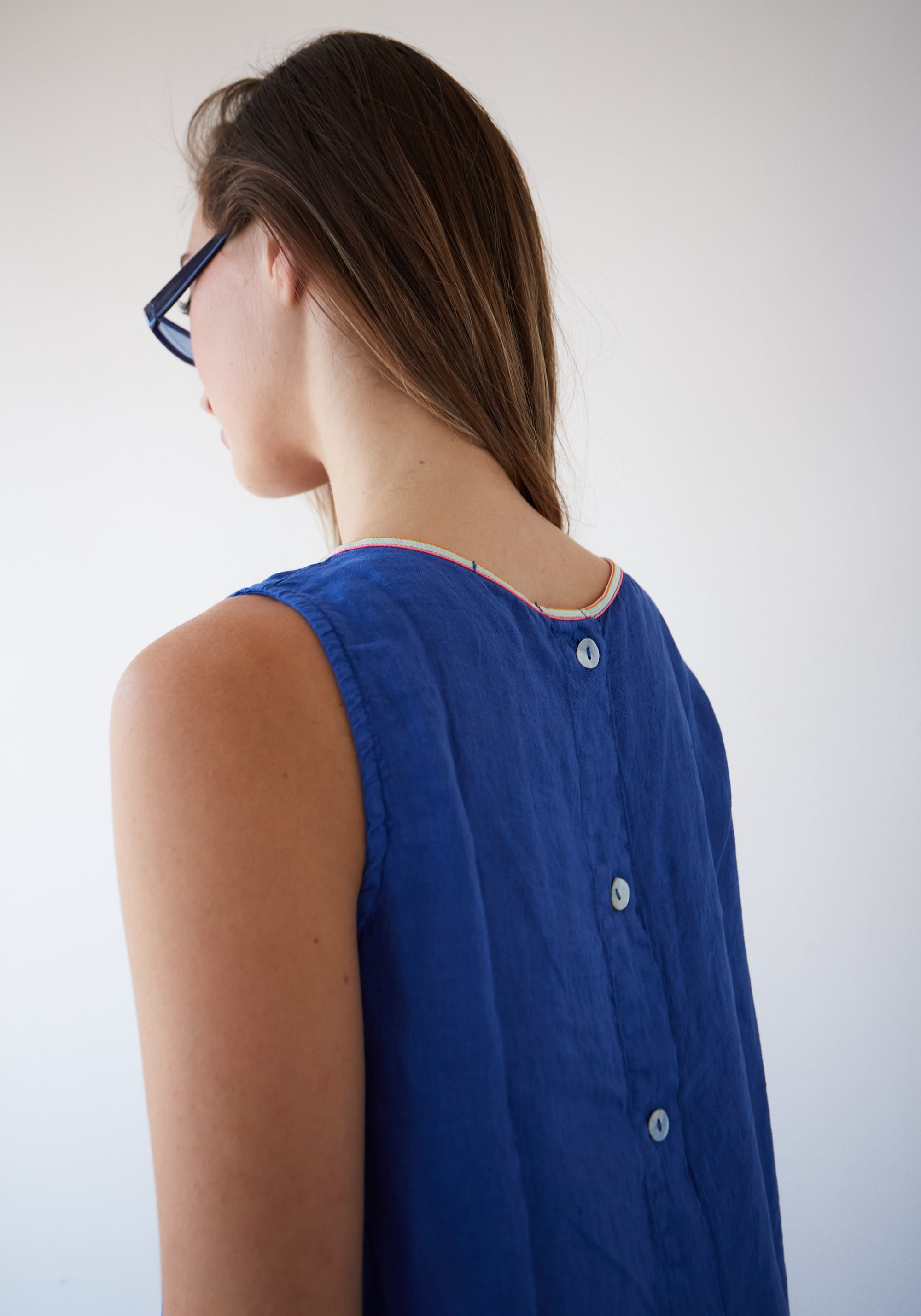 Blue Linen Ana Top