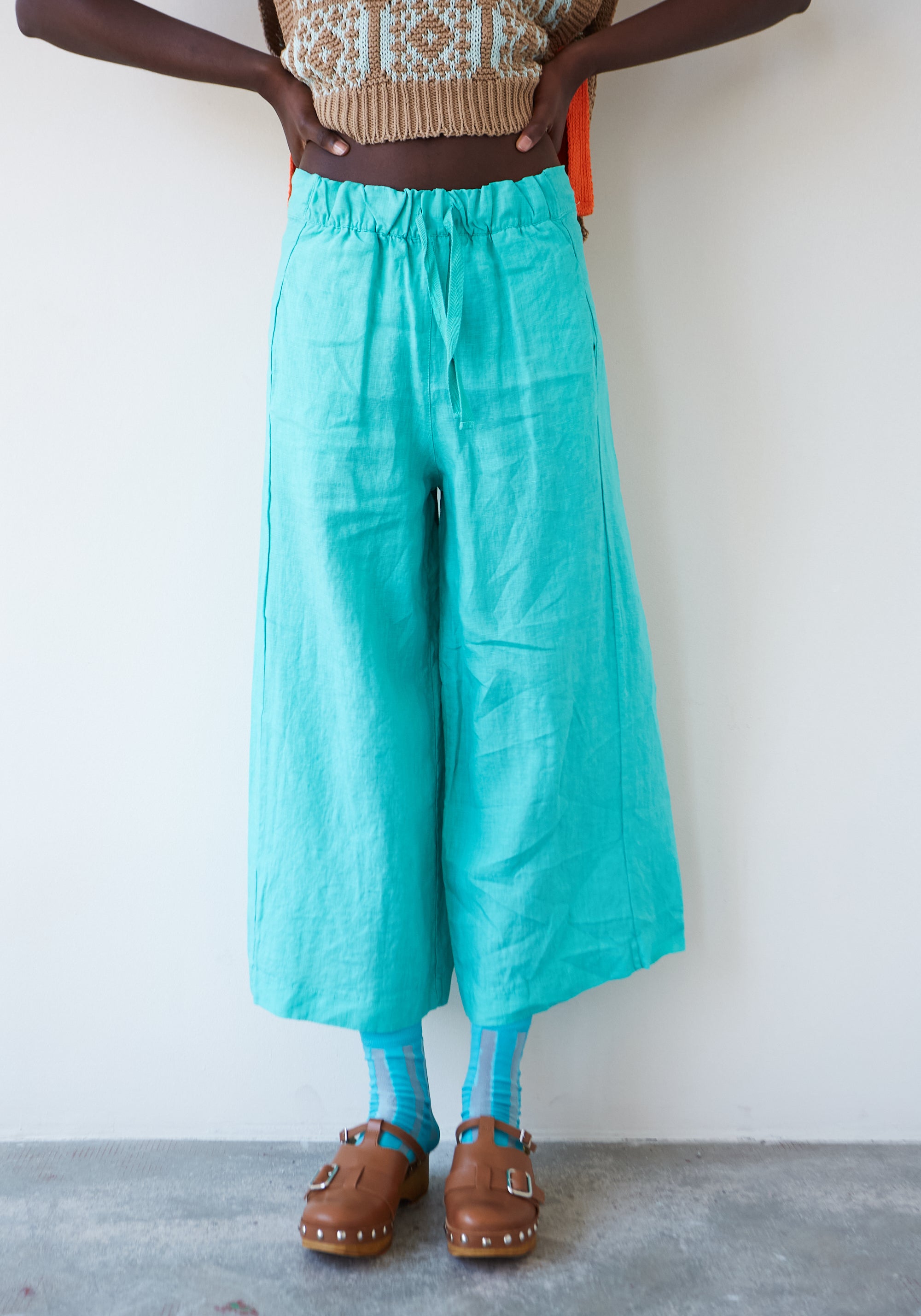 Emerald Linen Bomba Pants