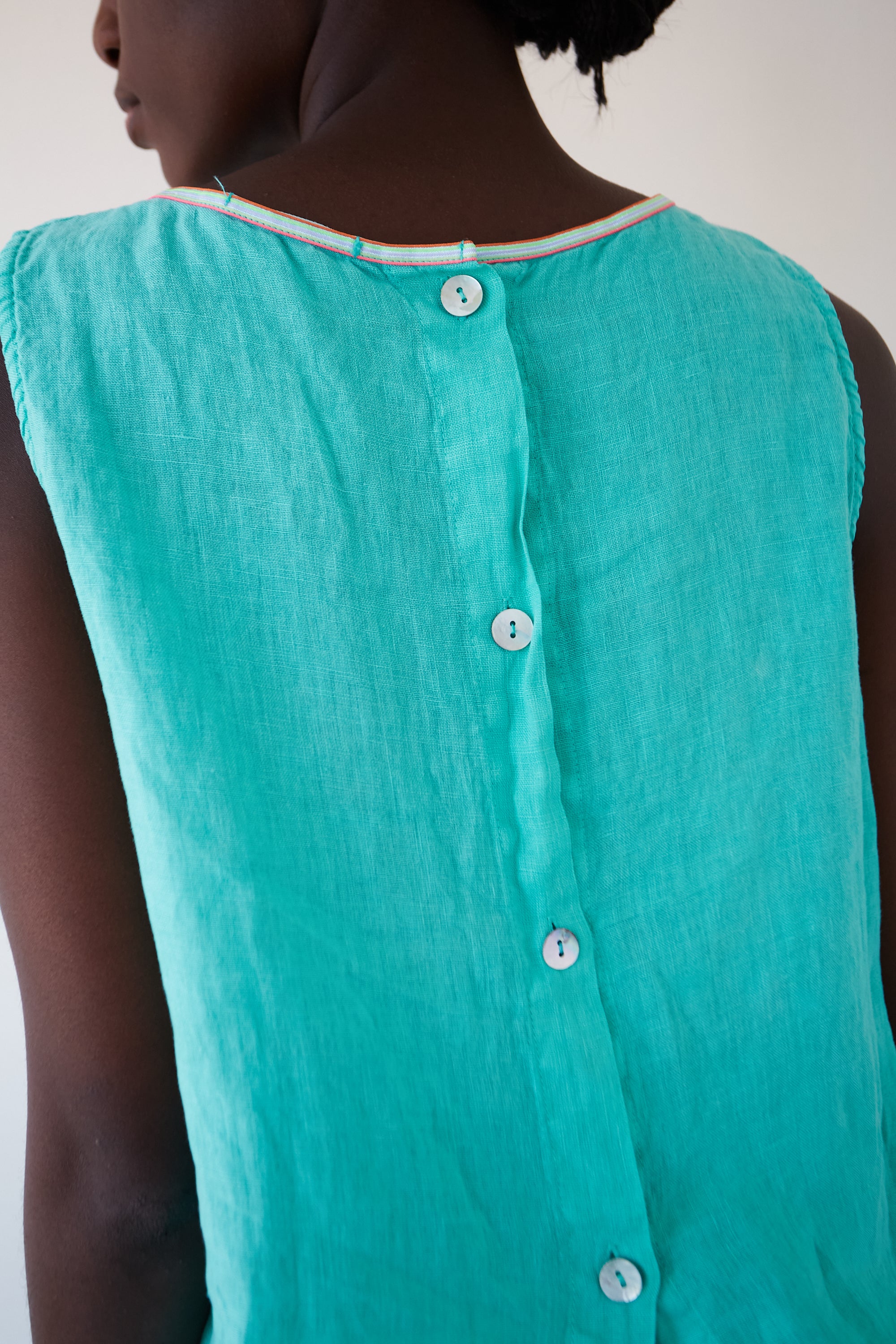 Green Linen Ana Top