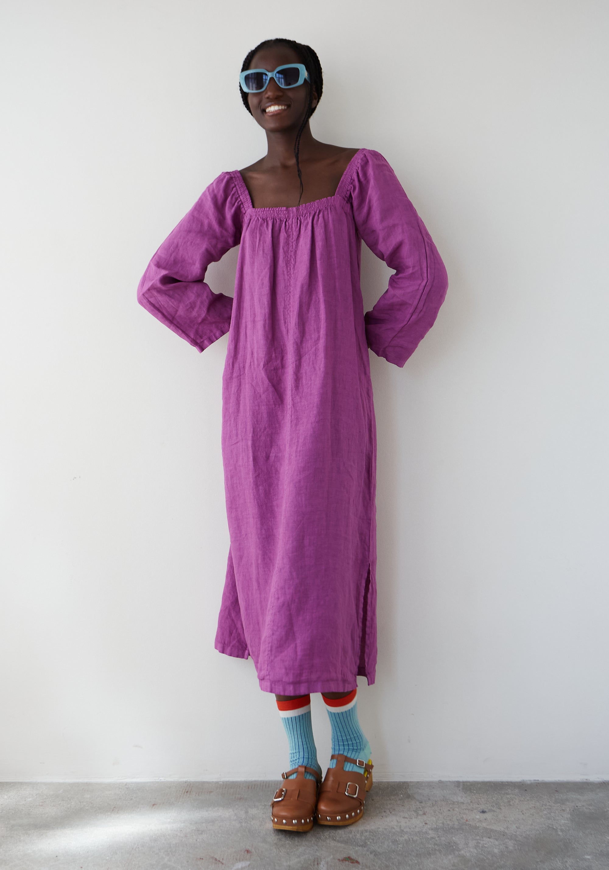 Raspberry Linen Sorbete Dress