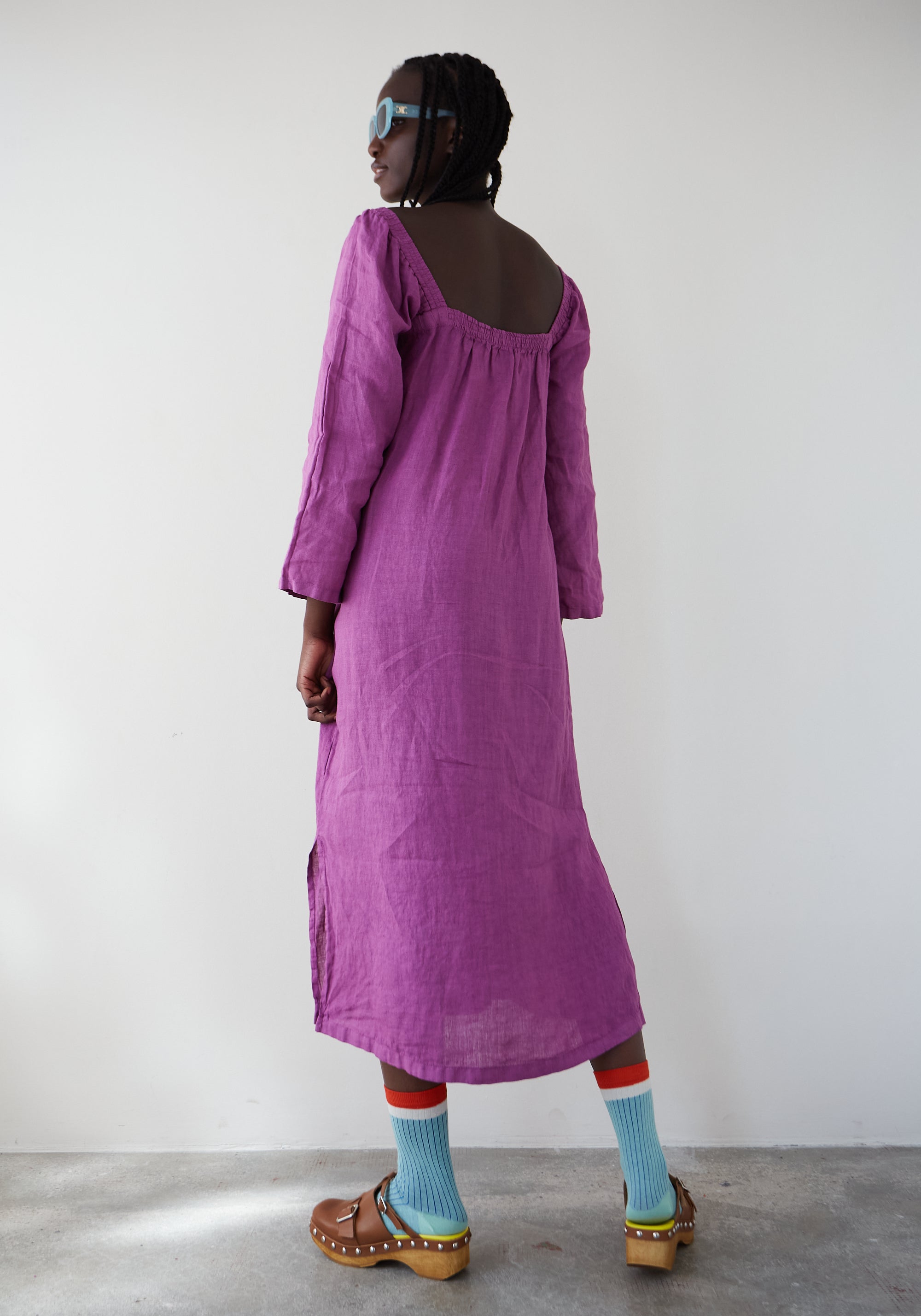 Raspberry Linen Sorbete Dress