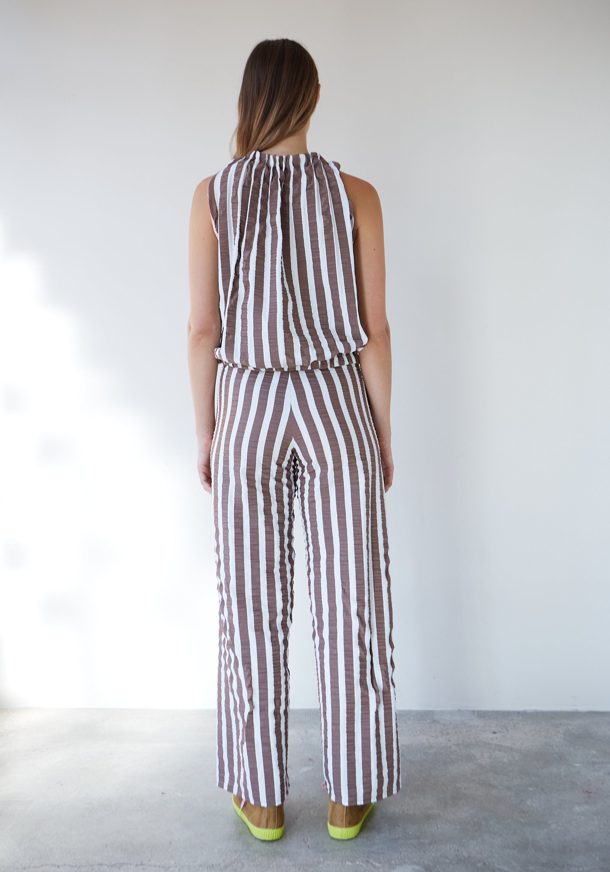 Brown Striped Bow Trousers