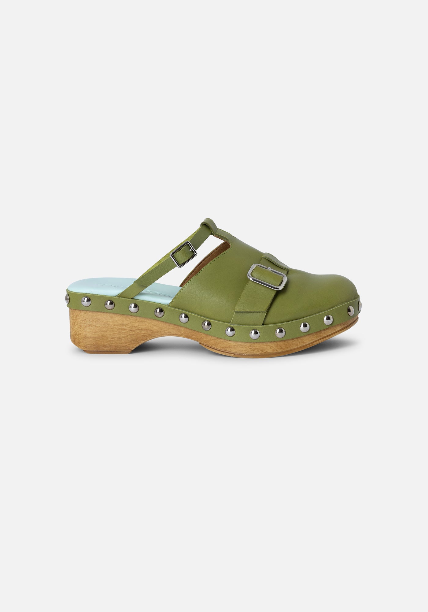 Green Leather Beso Clog