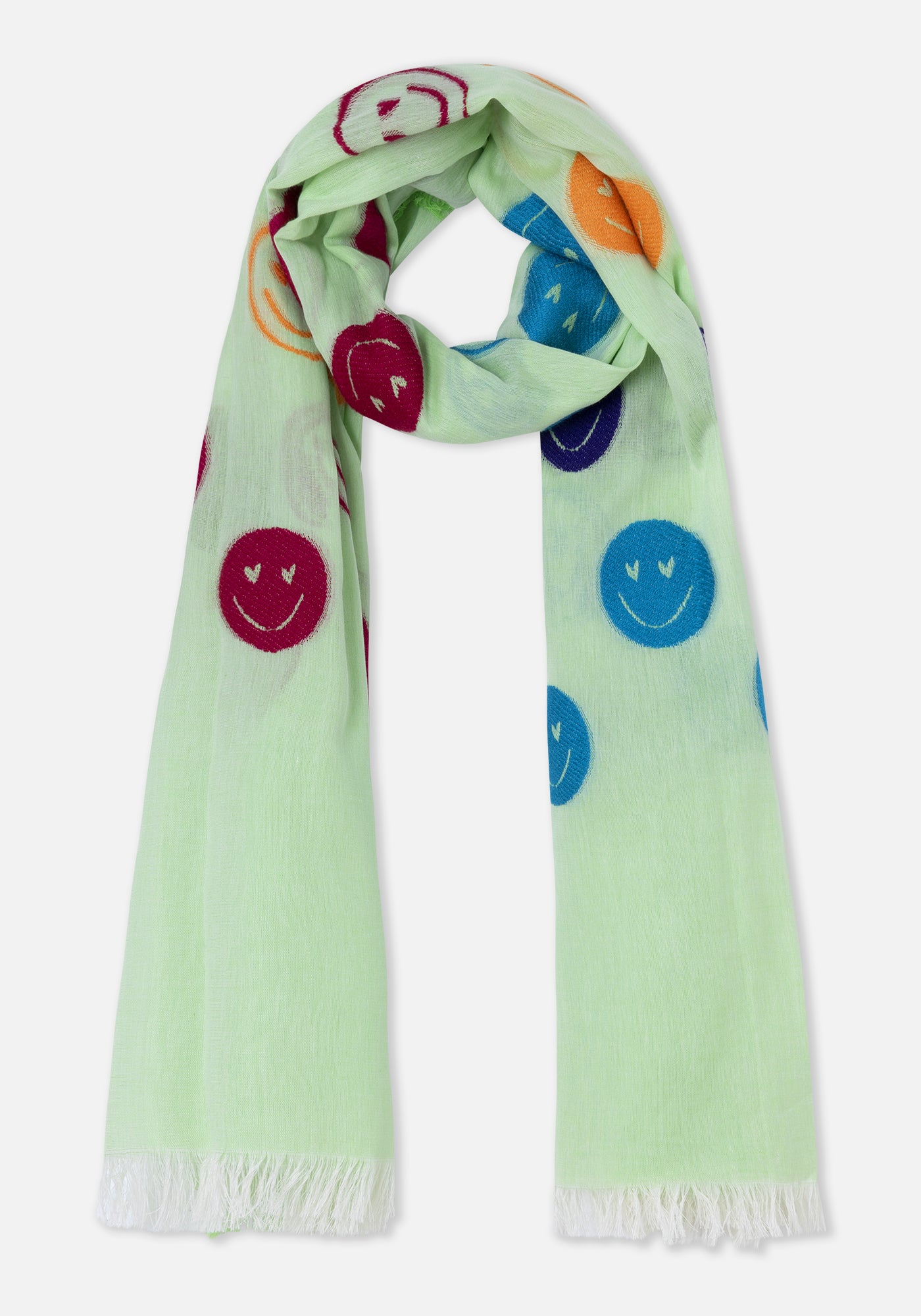 Green Smiley Scarf