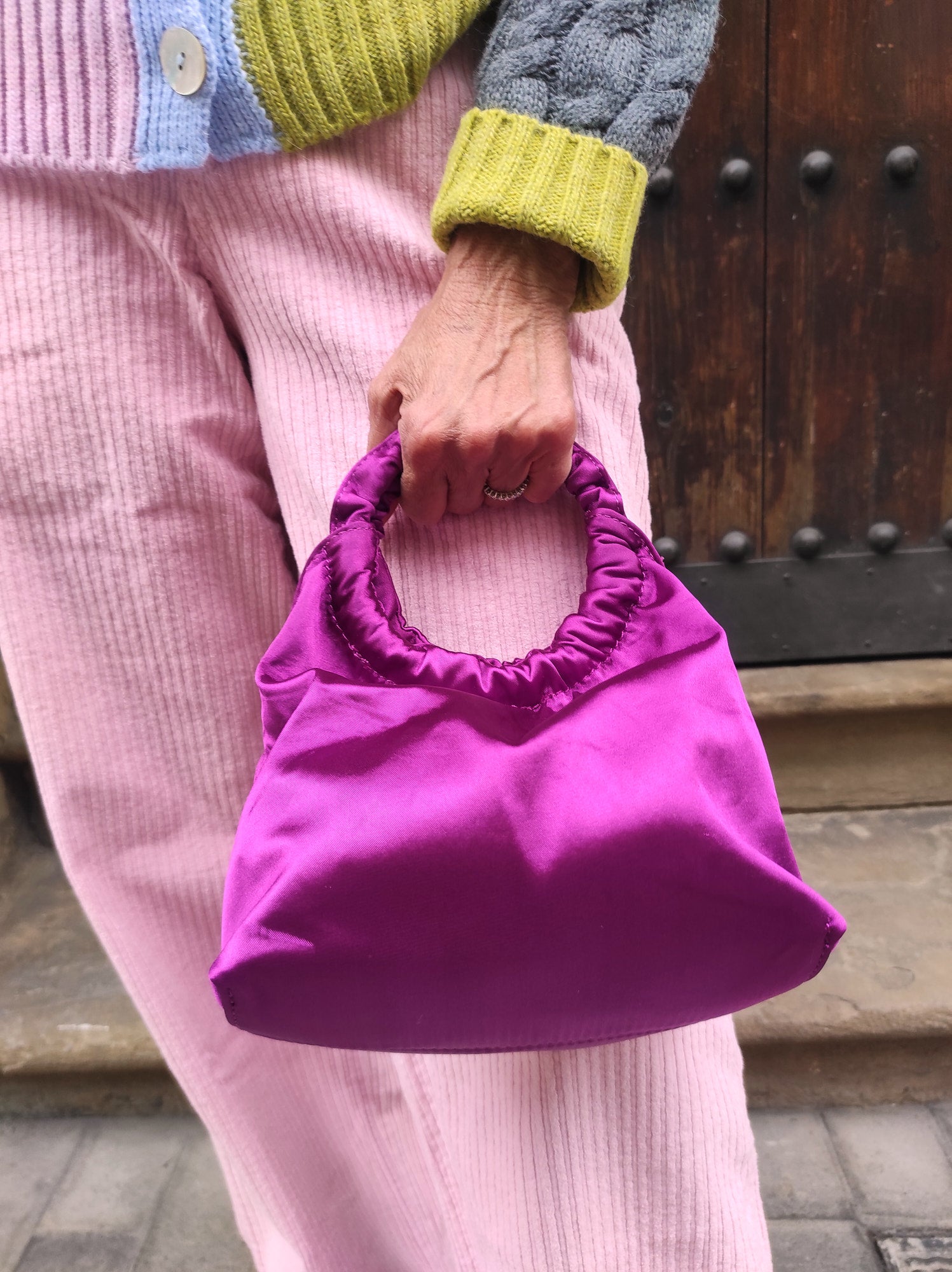 Fuchsia Satin Bag