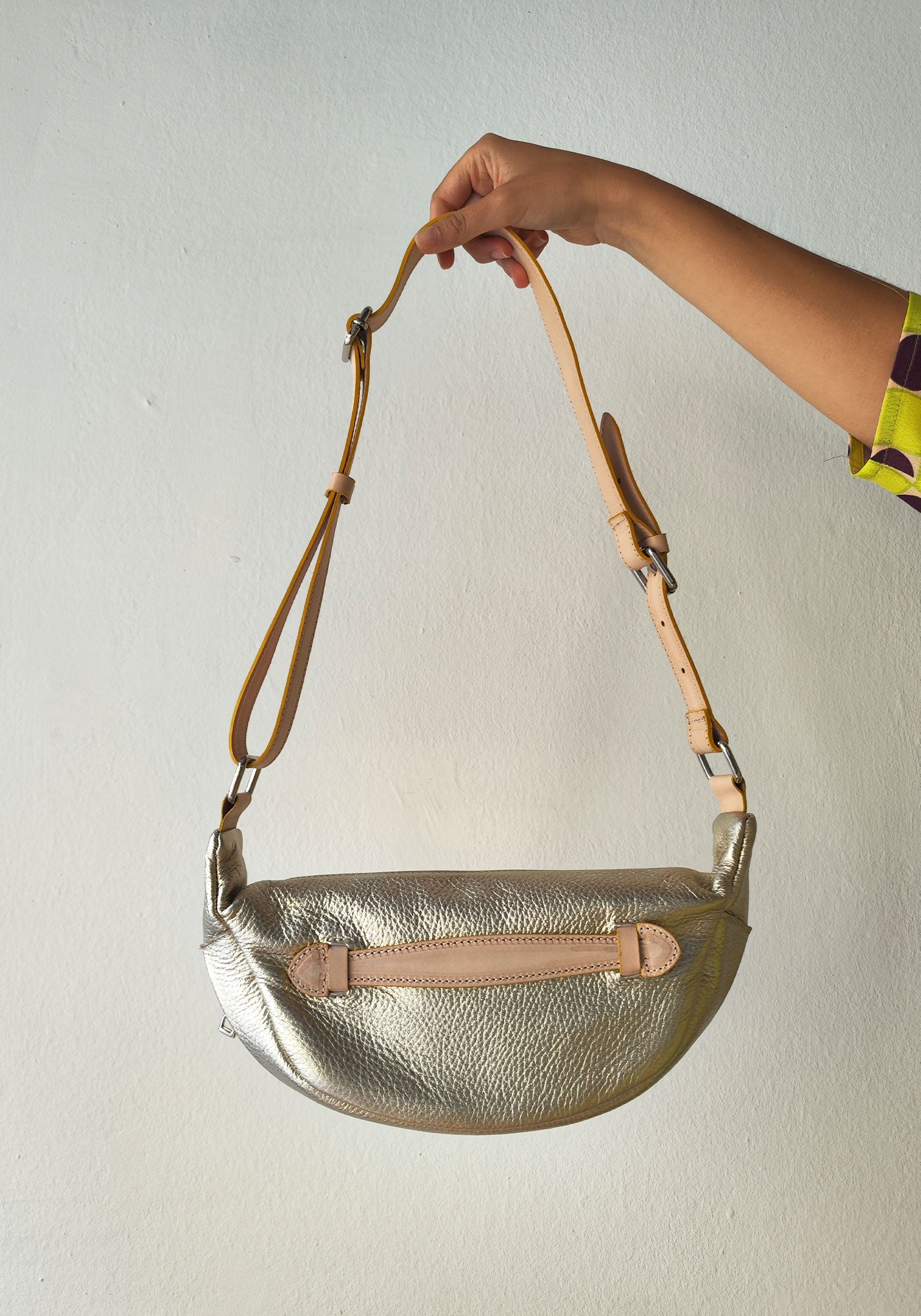 Gold Leather Fanny Pack